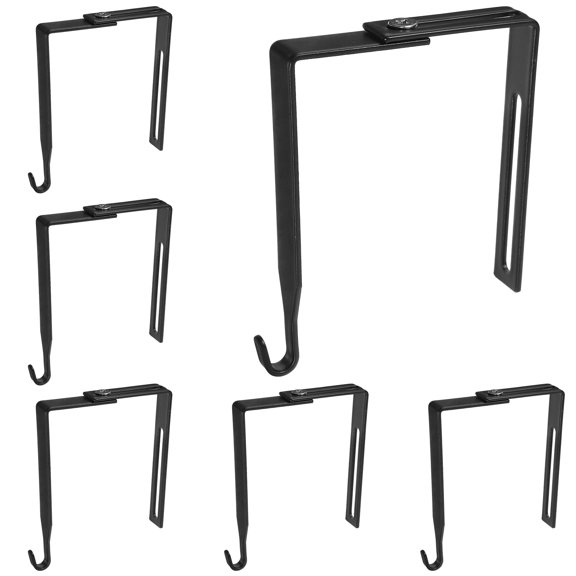 MLINS 6-Pack Heavy Duty Adjustable Cabinet Door Hooks, Hangers for Kitchen, Bathroom, Office, Cubicle Organization