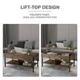 thumbnail image 4 of Topcobe Lift Tabletop Dining Center Table with Hidden Storage Compartment for Living Room Reception Room, Brown, 4 of 9