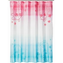 Shopkins Shower Curtain - Blue and Pink - Kids Bath Decor
