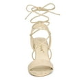 thumbnail image 3 of BLISSFUL STEP Women's Lace Up Block Heels Sandals, 3 of 7