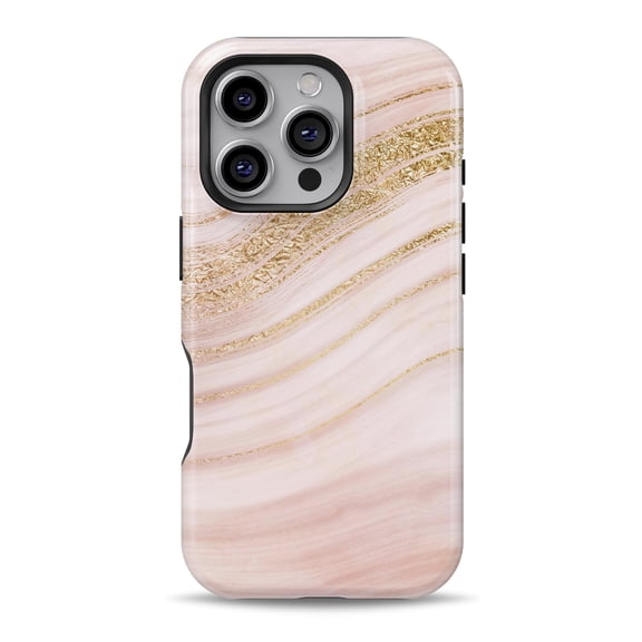 DesignSkinz Scratch-Resistant Hard Slim Case Compatible with iPhone 16 (Compatible with MagSafe) - Vivid Agate Vein Slice Foiled V11