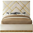 thumbnail image 5 of Meridian Furniture Vector Rich Velvet Queen Bed in Cream, 5 of 5