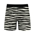 thumbnail image 4 of Cxenplz Mens Swim Trunks Cozy Elastic Waist Drawstring Boxer Shorts Patchwork Inseam Swimshorts Super Soft Zebra Striped Print Shorts Beach Undershorts, 4 of 4