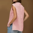 thumbnail image 4 of Hot days, bold styles Olyvenn Linen Tank Tops for Women 2025 Cotton Sleeveless Lapel V Neck Tanks Top Side Slit Casual Loose Fit Basic Summer Tees Shirts Pink XXL, 4 of 8