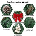 thumbnail image 7 of 24" Pre-lit Christmas Wreath Front Door Wreath Ornament with Timer Pinecone Berries Artificial Garland for Table Fireplaces Porch Walls Home Decor, 7 of 7