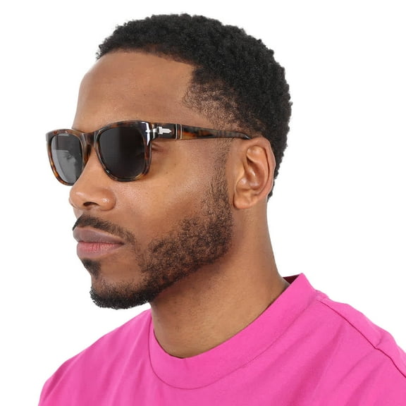 Persol Polarized Black Square Unisex Sunglasses PO3313S 108/48 52