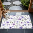 thumbnail image 4 of 2x3 Door Mat Rug, Purple Spring Floral Non-Skid Rubber Backing Large Rectangle Rugs - Living Room Bedroom Home Office, Pastoral Botanical Watercolor Indoor Floor Mat Carpets Washable Rug, 4 of 9