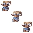 thumbnail image 1 of Advancent Traje de baño de tres piezas para mujer, traje dividido estampado, fiesta en la playa, traje de baño de poliéster a la moda, ropa de Azul M 3piezas, 1 of 6