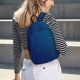 thumbnail image 5 of Disketp teal blue print Canvas Backpack Lightweight Travel Daypack Student Rucksack Laptop Backpack-Small, 5 of 5