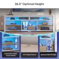 thumbnail image 5 of Bestier 70" TV Stand for 75" TV with LED Light Modern Tall Entertainment Center with Shelves for PS5, White Marble, 5 of 10