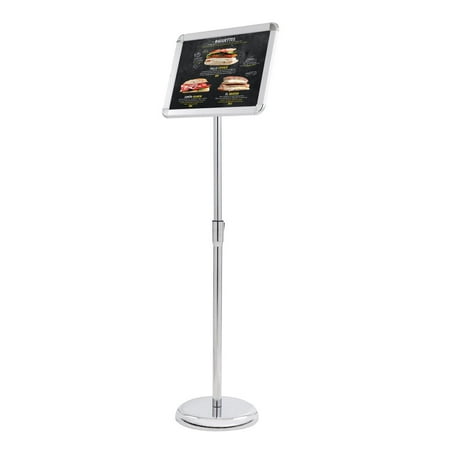 Yescom 8.5x11" Sign Holder Poster Pedestal Adjustable Telescoping Floor Stand Vertical Horizontal View Snap Open