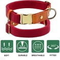 thumbnail image 4 of 5 collares de lona para perros, duraderos y ajustables, clásicos para mascotas con hebilla de metal de liberación rápida y anillo en D para pequeños, medianos y grandes (M, rojo), 4 of 5