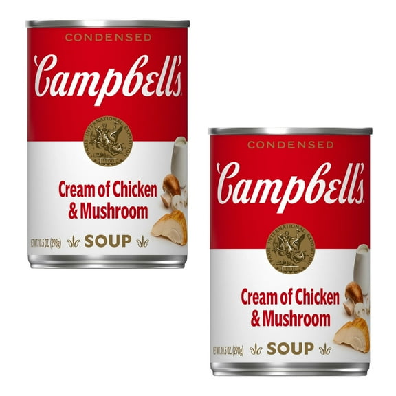 (2 pack) Campbell's Condensed Cream of Chicken and Mushroom Soup, 10.5 oz Can
