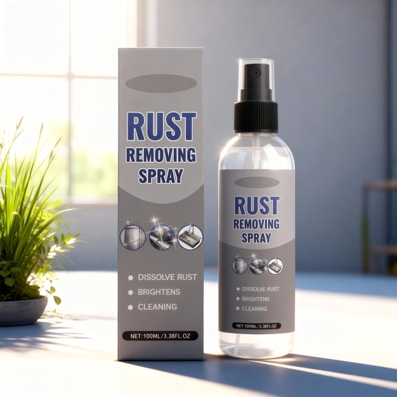 Rust Remover Spray, Anti Rusts Iron Out Spray,Iron Stain Cleaner, Heavy Duty Rust Dissolver for Metal, Tools, Cars, Chains, 3.4oz
