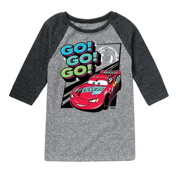 Cars - Go Go Go - Toddler & Youth Raglan Graphic T-Shirt