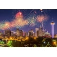 thumbnail image 2 of Jaynes Gallery 24x17 White Modern Wood Framed Museum Art Print Titled - Colorado-Denver Fireworks over city on July 4th, 2 of 4