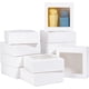 thumbnail image 1 of Paquetes de 16 cajas de regalo cuadradas transparentes de PVC con ventana de 5,5 x 5,5 x 2 pulgadas, cajas de regalo de papel kraft blanco, 1 of 9