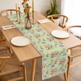 thumbnail image 3 of Table Runner 36 Inches Long for Kitchen Dining, Sage Green Bunny Easter Dresser Scarf Farmhouse, Dining Table Decorations for Wedding/Parties, Colorful Eggs Rabbits Pastoral 13 x 36 In, 3 of 8
