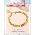 thumbnail image 5 of FOCALOOK February Birthstone Anklet for Women Cuban Link Ankle Bracelet Gold Plated Dainty Foot Chain Amethyst Gemstone Jewelry Valentine's Day Gifts, 5 of 12