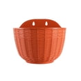 thumbnail image 2 of JASKFLY Rattan Textured Semi Circular Wall Mounted Plastic Flower Pot Red Plastic Flower Pot for Home and Garden Decoration, 2 of 9