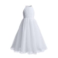 thumbnail image 7 of HJYCHN Dresses for Girls Halter Neck Mesh Maxi Gown with Ruched Bodice and Flowing Skirt for Kids Dress 8-9 Years, 7 of 7