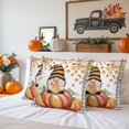 thumbnail image 6 of Outdoor Waterproof Pillow Covers Watercolor Gnome Pumpkins Decorative Throw Pillow Protectors for Patio Sofa Garden Couch,26x26in 2 Pack, 6 of 9