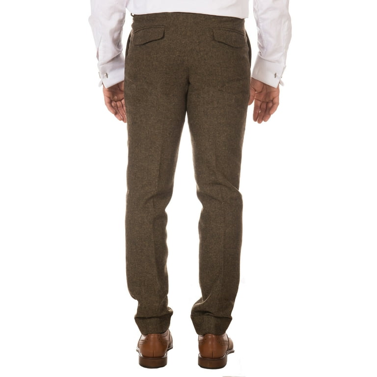 Ferrecci Men's Bradford Cognac Brown Slim Fit Notch Lapel 3 Piece