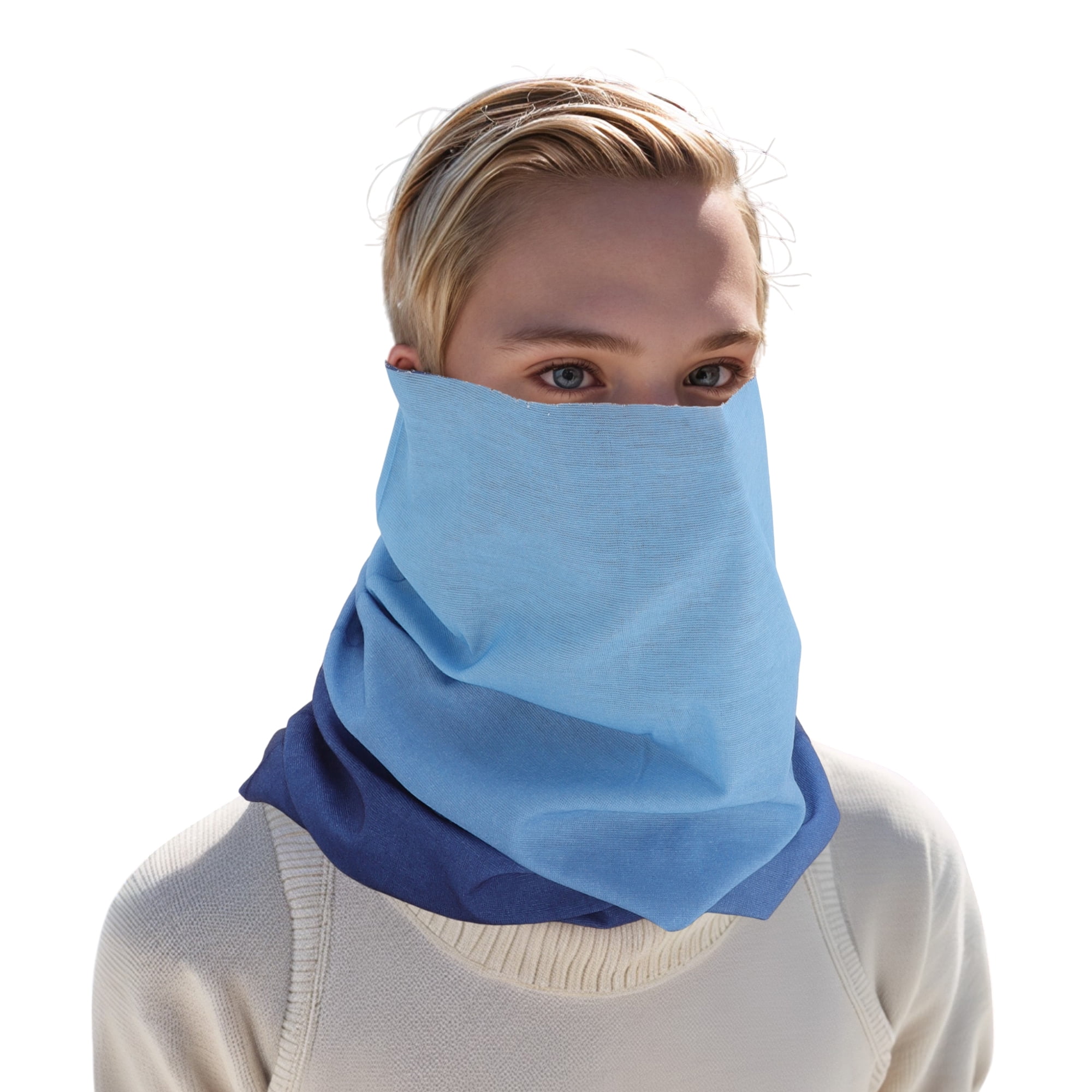 Unique Bargains Cooling Face Scarf Mask 1 Pc Gradient Blue
