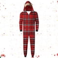 thumbnail image 2 of Odeerbi Christmas Onesie Pajamas for Family Holiday Sleep Jumpsuit Long Sleeve Family Christmas Pajamas Matching Sets Dad Fashion Lattice Print Plush Jumpsuit Sleepwear PJs Set Red, 2 of 6