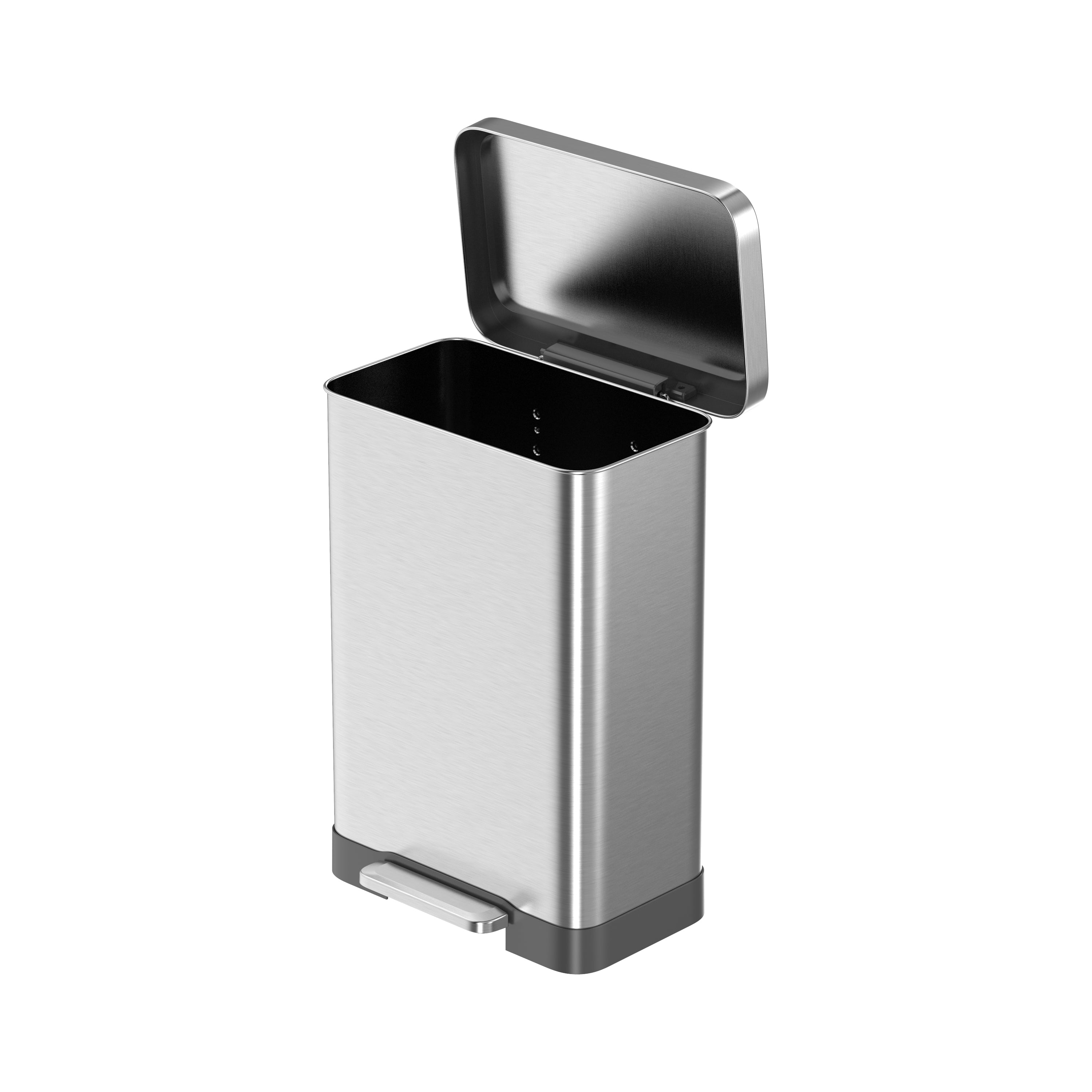 Qualiazero Kitchen Trash Can, 20 Gallon Stainless Steel Rectangle Step Garbage Bin with Trash Bags