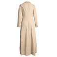 thumbnail image 3 of Women Solid Casual Tie Waist Long Sleeve Deep V Neck Dress Casual Maxi Dress for Women Dresses for Casual Dresses for Beaches Shirt Dress Women plus Size Summer Dress for Women Casual Maxi Dresses for, 3 of 4