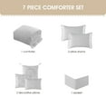 thumbnail image 4 of Lanco Luxury 7 Piece White Comforter Set , Queen Size , Jacquard Girls Bedding , All Season Leaves Bedding Set Cozy Home Decor, 4 of 5