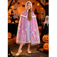 thumbnail image 4 of Girls Velvet Princess Cape Kids Hooded Fancy Cloak Dress up Cape Ice Outfit, 4 of 5