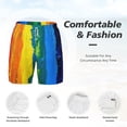 thumbnail image 6 of Picia Rainbow Colored pattern Mens Swim Trunks with Compression Liner Stretch Beach Shorts Quick Dry with Zipper Pockets No-Chafing Board Shorts-X-Large, 6 of 9