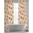 thumbnail image 4 of Retro Autumn Sheer Curtains 2 Panels Set Maple Leaf Thanksgiving Linen Background Sheer Window Curtains Light Filtering Rod Pocket Voile Drapes for Bedroom Living Room 52"X96", 4 of 8