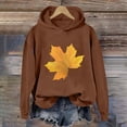 thumbnail image 2 of WEAIXIMIUNG Sweatshirts Col Rond Graphique Surdimensionné pour Femmes et Hiver Mode Action de Grâce Jaune Imprimé Feuille d'Érable à Capuche, 2 of 3