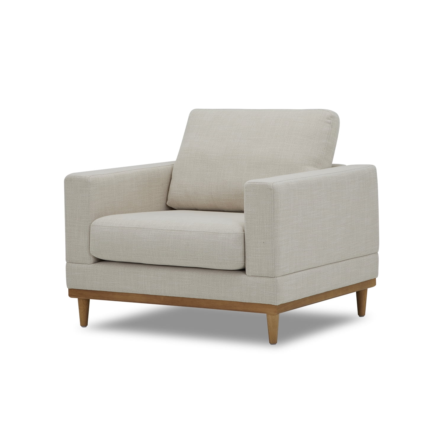 Better Homes & Gardens Springwood Wood Frame Accent Chair, Cream Linen