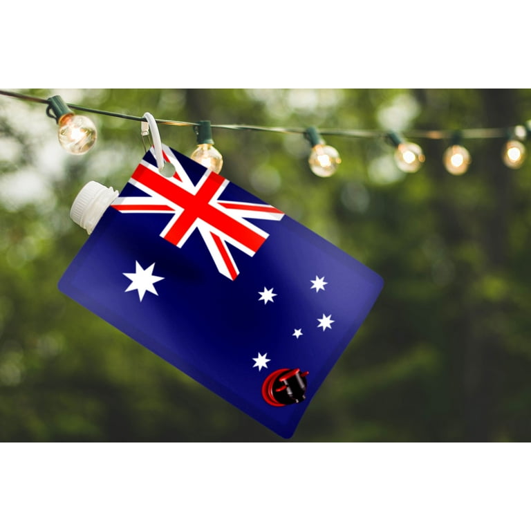 Australian Flag Adult Party Flask: 2 Liter Flasks Make The Perfect Drink Dispenser for Your Australia Day Party Supplies, Summer Beach or Pool Party