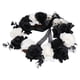 thumbnail image 3 of Corona de Halloween Deadwood, Calavera de plástico, flores blancas y negras, accesorio de decoración para fiesta, casa encantada, 3 of 8