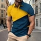 thumbnail image 4 of Ceisia Men's Summer Casual Diagonal Color Block Mesh Short Sleeve Lapel Shirt Multicolor XXXXXL Gifts, 4 of 7
