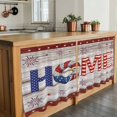 thumbnail image 6 of 4th of July Tier Curtains 24 Inch Length, Stars Striped Farmhouse American Flag Wood Grain Cafe Short Curtains for Bathroom Sink, Small Kitchen Curtain Light Filtering Drapes 2 Panels 27.5"Wx24"L, 6 of 8