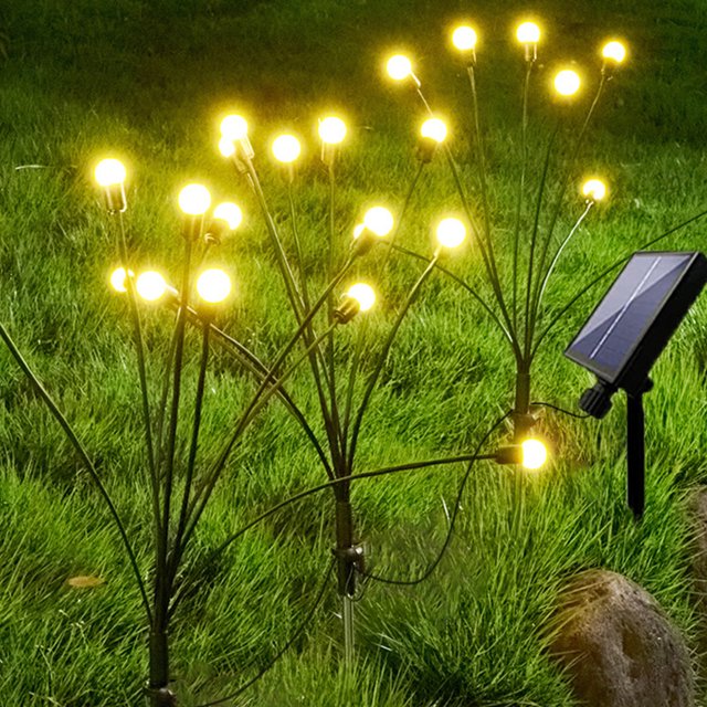 Luz De Luciérnaga 8LED Firefly Swing Light 8 Modos Lámpara solar para césped 1200mAh con control remoto (B) Sywqhk Para estrenar