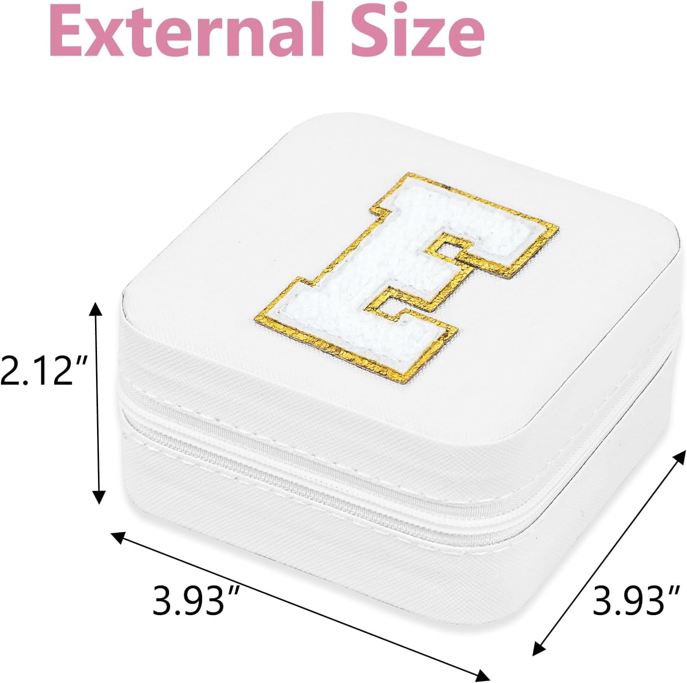 Travel Jewelry Case Organizer, Gifts For Women, Small Jewelry Box Jewelry Organizer, Necklace Organizer Earring Organizer Box With Mirror, White Travel Essentials Initial E[Z1]