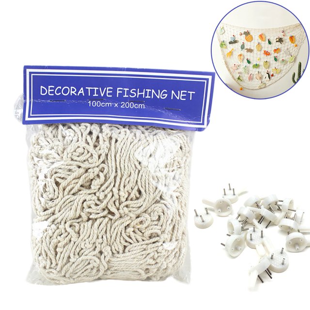 Coofit Decorative Fish Net Sturdy Wall Ornament Party Decoration with Traceless Nails