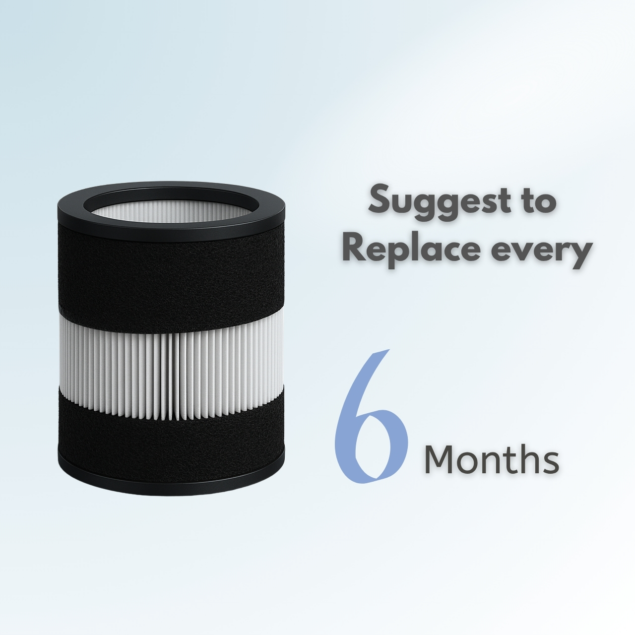 Nispira 2-in-1 True HEPA Replacement Filter for Air Purifier | Compatible with TaoTronics TT-AP008 | Remove Smoke, Dust, Pollen | 2 Pack