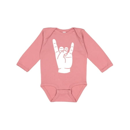 

Inktastic Rocker Horns! Gift Baby Boy or Baby Girl Long Sleeve Bodysuit