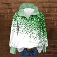 thumbnail image 1 of TaTaai Ladies St Patricks Print Blouse Long Sleeve Button Down Shirt Color Block Striped Collar Casual Top Loose Fit Gift, 1 of 6