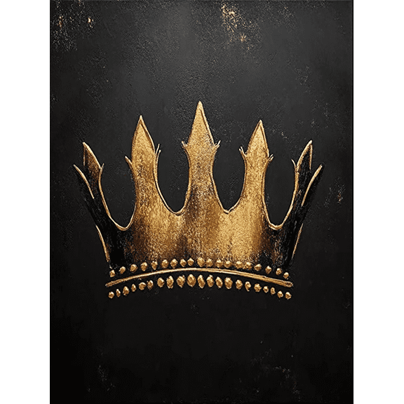 Golden Crown Decor Art/Canvas Print， Suitable for Living Room， Bedroom， Office， Hotel， Dining Room， Study Room，Bar， Gallery and Hallway Decorations， Wall Decor， Home Art.