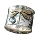 thumbnail image 2 of Anillos para mujer, regalos únicos para mujer, anillo de moda con diseño de insecto de aguamarina para aniversario de mujer, regalo de Navidad., 2 of 5