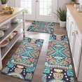 thumbnail image 2 of Multicolor Ethnic Paisley Pattern Kitchen Rugs Sets Of 3,Kitchen Runner Rugs Non Skid Washable,Decorative Kitchen Floor Mats for Kitchen,Sink,Laundry,17"x30"+ 17"x47" + 17"x59", 2 of 6